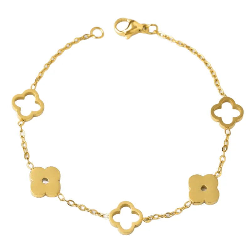 Colar Pingente Trevo e Flor de Ameixa