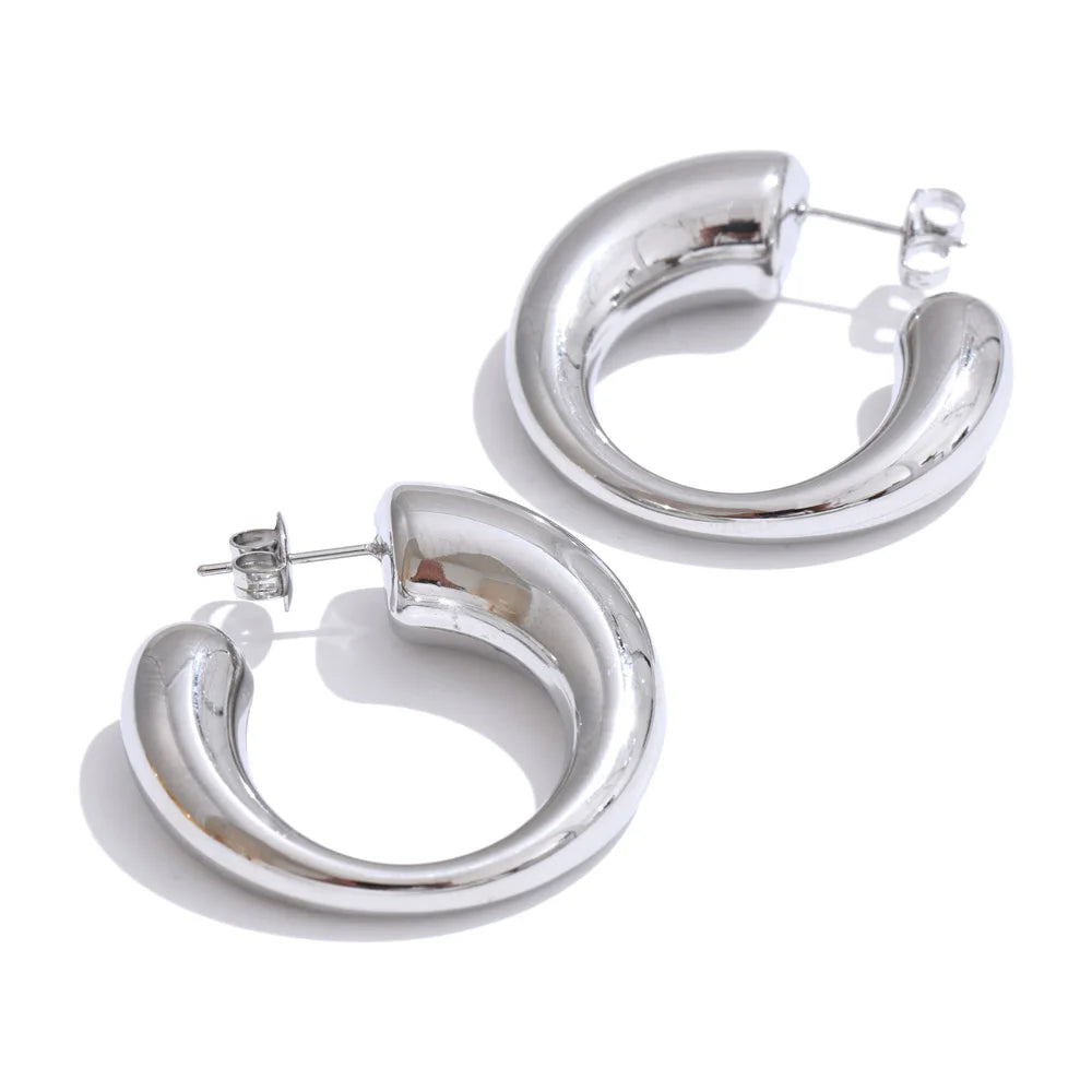 Brinco Argola Orgânica Minimalista Dourado