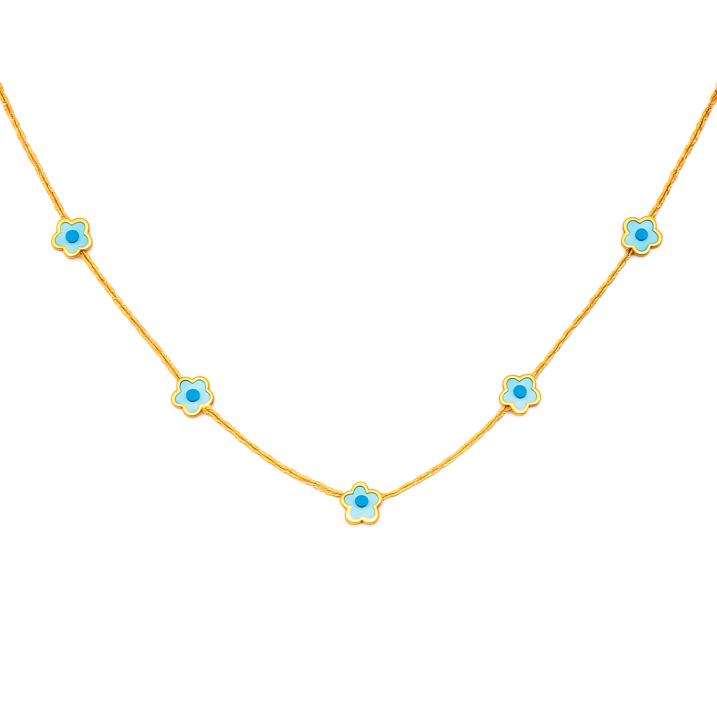 Colar Dourado com Olho Grego Amuleto da Sorte - Proteção e Estilo Elegante