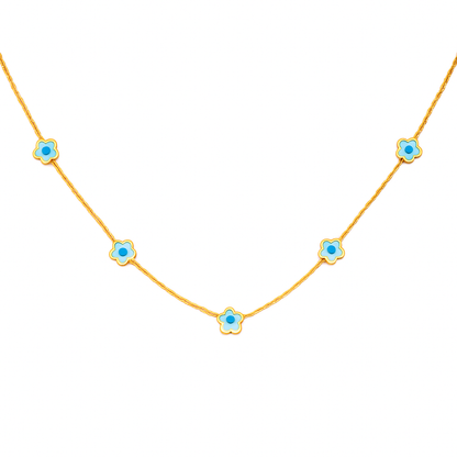 Colar Dourado com Olho Grego Amuleto da Sorte - Proteção e Estilo Elegante