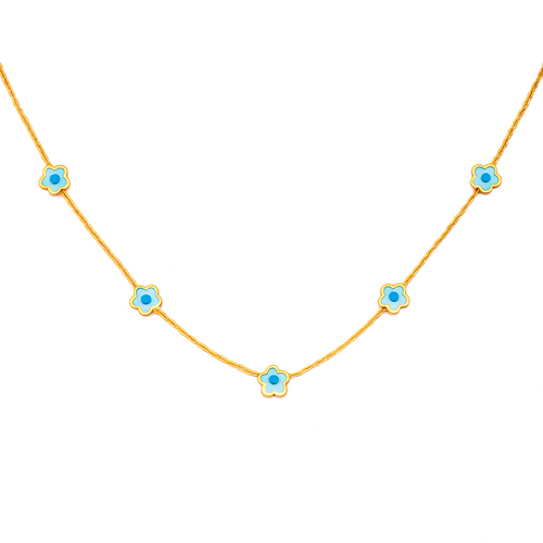 Colar Dourado com Olho Grego Amuleto da Sorte - Proteção e Estilo Elegante