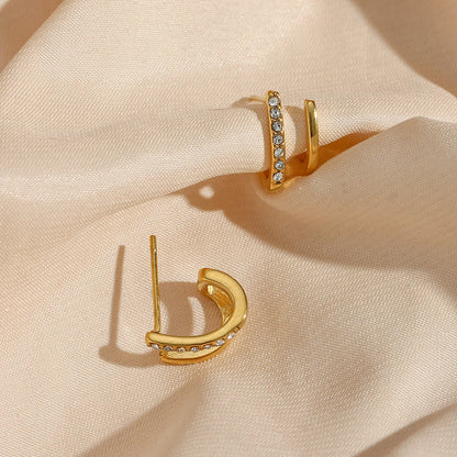 Brincos Huggie com Cristais