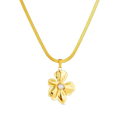 Colar e Brincos Flor com Pérola