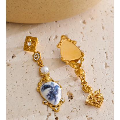 Brinco Pêndulo Dourado Vintage Feminino