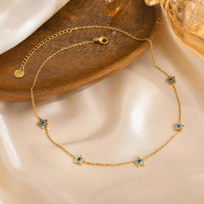 Colar Dourado com Olho Grego Amuleto da Sorte - Proteção e Estilo Elegante