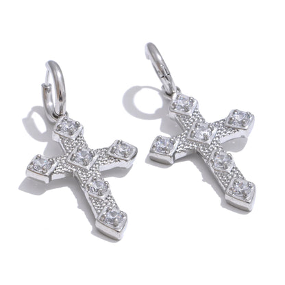 Brinco Cruz Celestial Dourada LuxStone