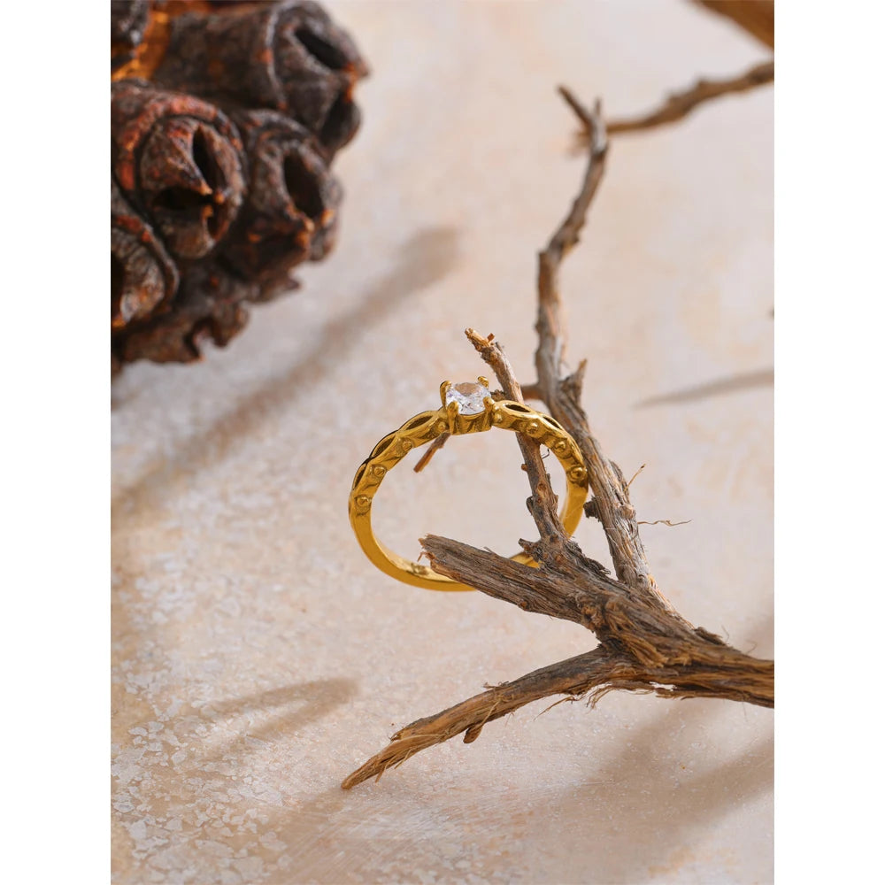 Anel Fino com Zircônia