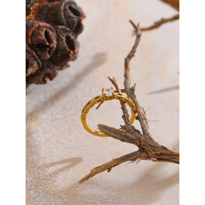 Anel Fino com Zircônia