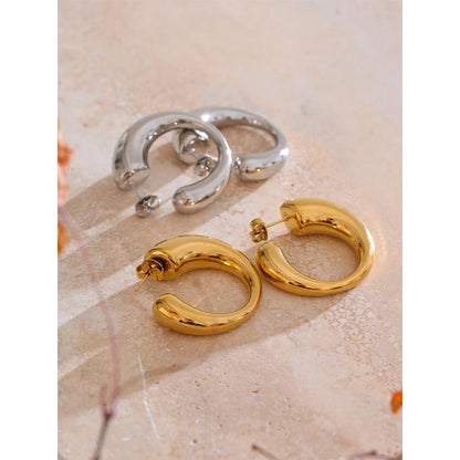 Brinco Argola Orgânica Minimalista Dourado