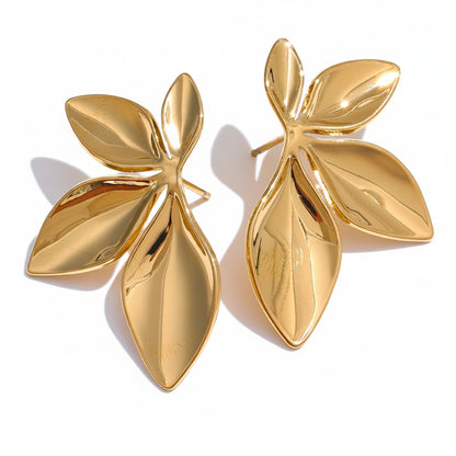 Brinco Aurora Leaf Gold Elegance