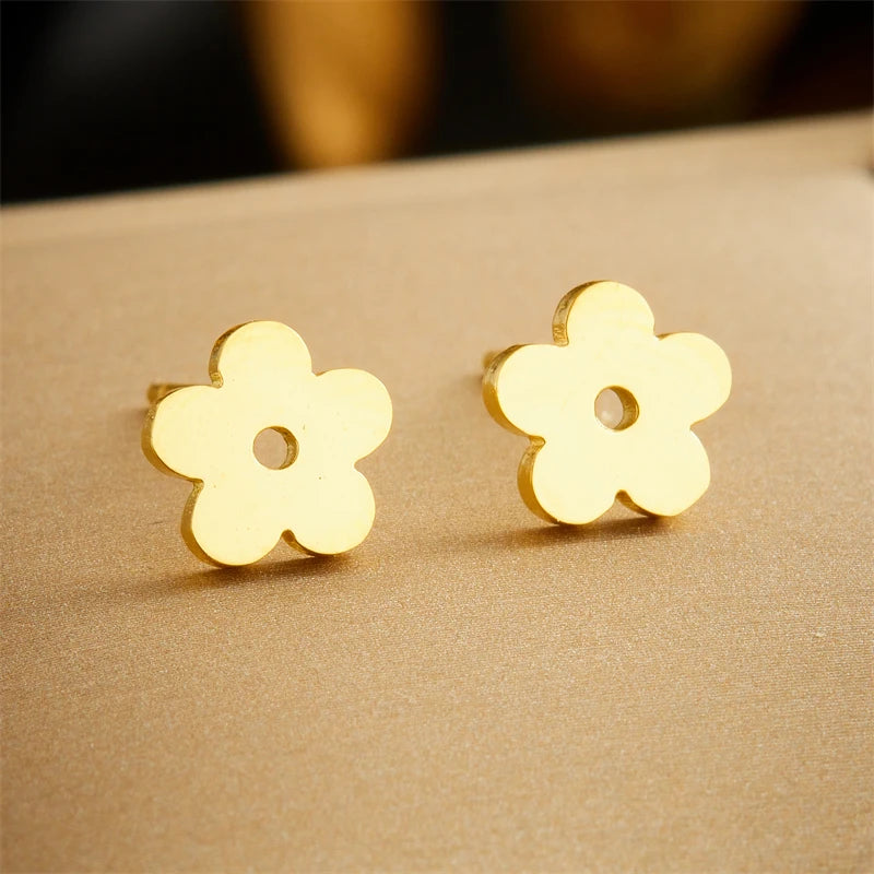 Conjunto Colar e Brincos Flor Minimalista