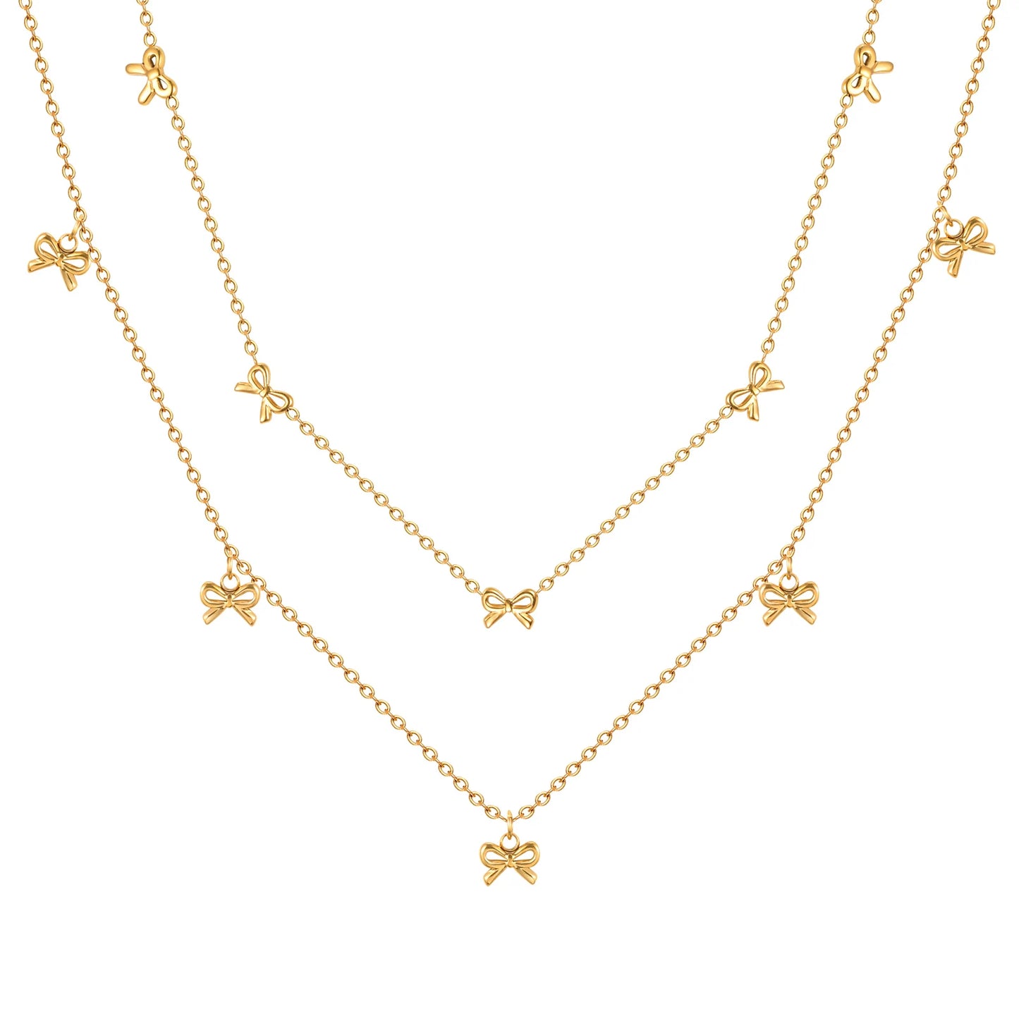 Colar Minimalista Dourado com Laços