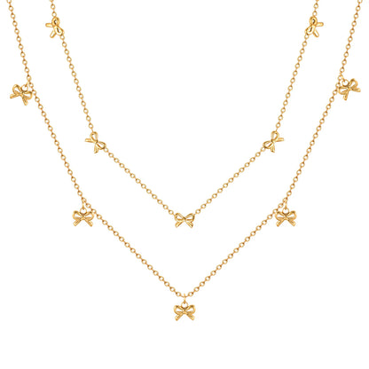 Colar Minimalista Dourado com Laços