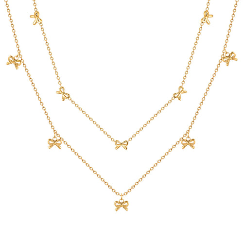 Colar Minimalista Dourado com Laços