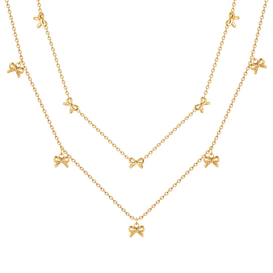 Colar Minimalista Dourado com Laços