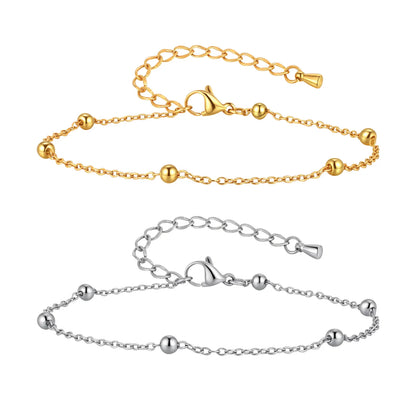 Tornozeleira com Contas - Estilo Minimalista