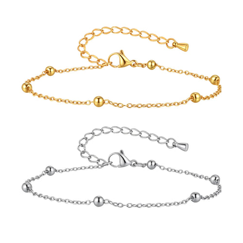 Tornozeleira com Contas - Estilo Minimalista