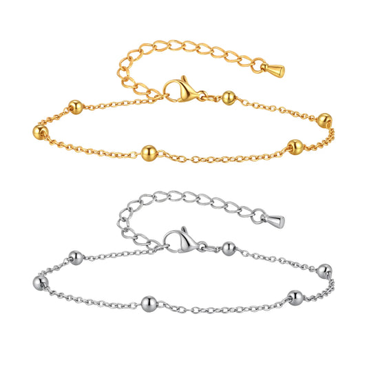 Tornozeleira com Contas - Estilo Minimalista