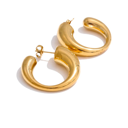 Brinco Argola Orgânica Minimalista Dourado
