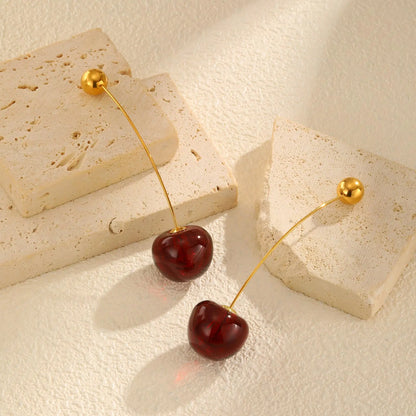 Brincos Dourao de Cereja