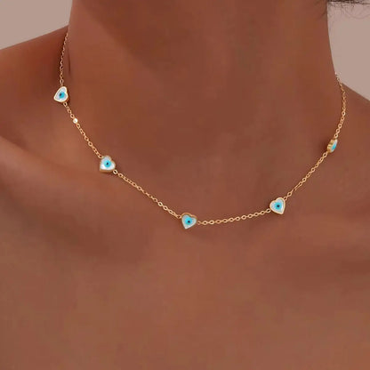 Colar Dourado com Olho Grego Amuleto da Sorte - Proteção e Estilo Elegante