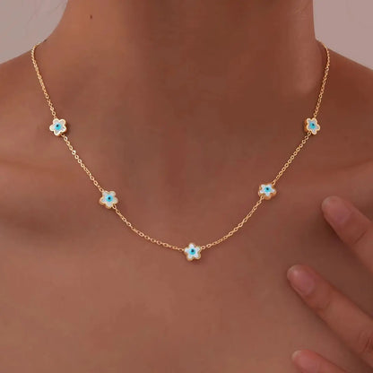 Colar Dourado com Olho Grego Amuleto da Sorte - Proteção e Estilo Elegante