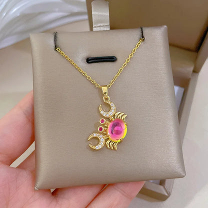 Colar Pingente Caranguejo Colorido