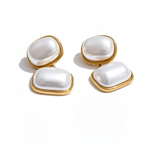 Brinco Pêndulo Pérola Barroca Dourado