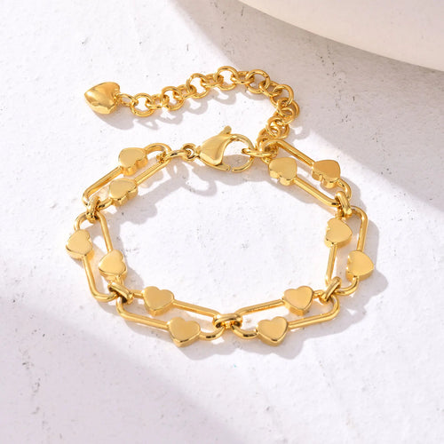 Pulseira Coração Dourado