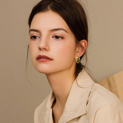 Brincos Argola Banhados a Ouro - Estilo Moderno