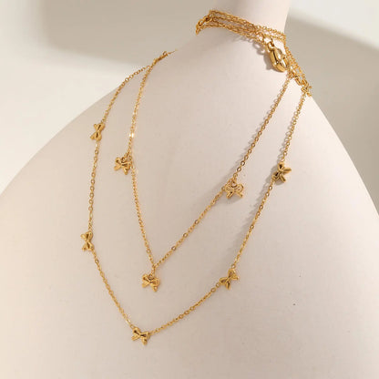 Colar Minimalista Dourado com Laços