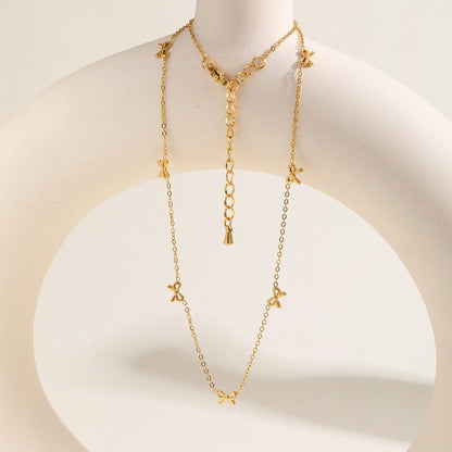 Colar Minimalista Dourado com Laços