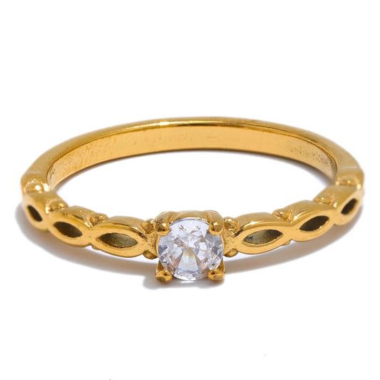 Anel Fino com Zircônia