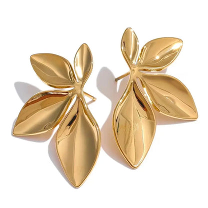 Brinco Aurora Leaf Gold Elegance