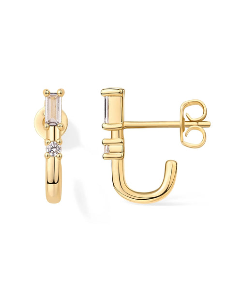 Brincos Argola Meio Huggie Elegante