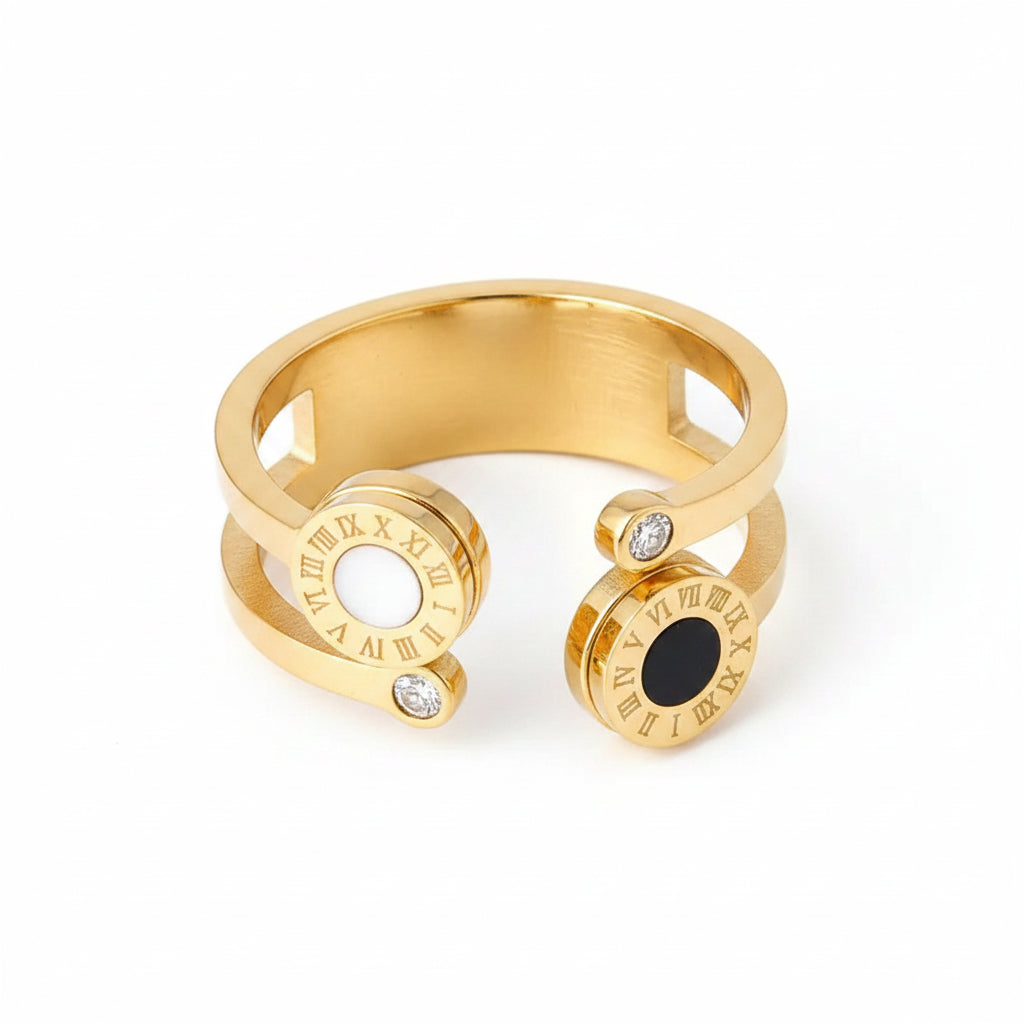 Anel Duetto Roman Gold Ajustável