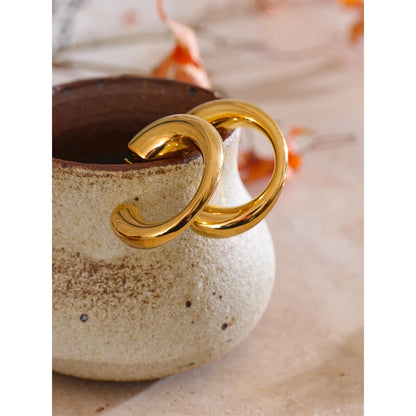 Brinco Argola Orgânica Minimalista Dourado