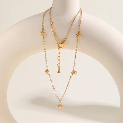 Colar Minimalista Dourado com Laços