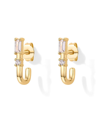 Brincos Argola Meio Huggie Elegante