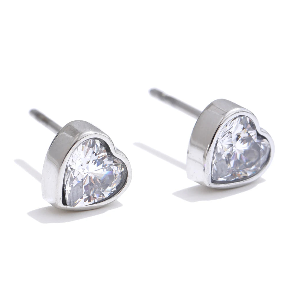 Brinco Coração Cristal Dourado Essência