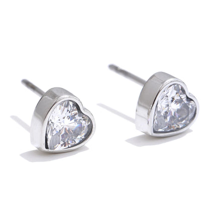 Brinco Coração Cristal Dourado Essência