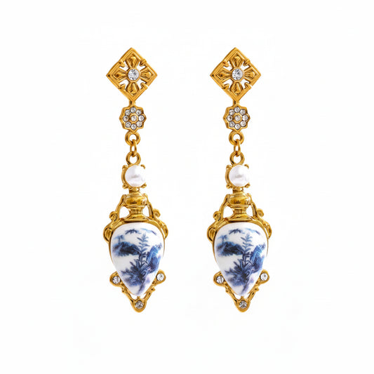 Brincos Pêndulo Dourado Vintage Feminino