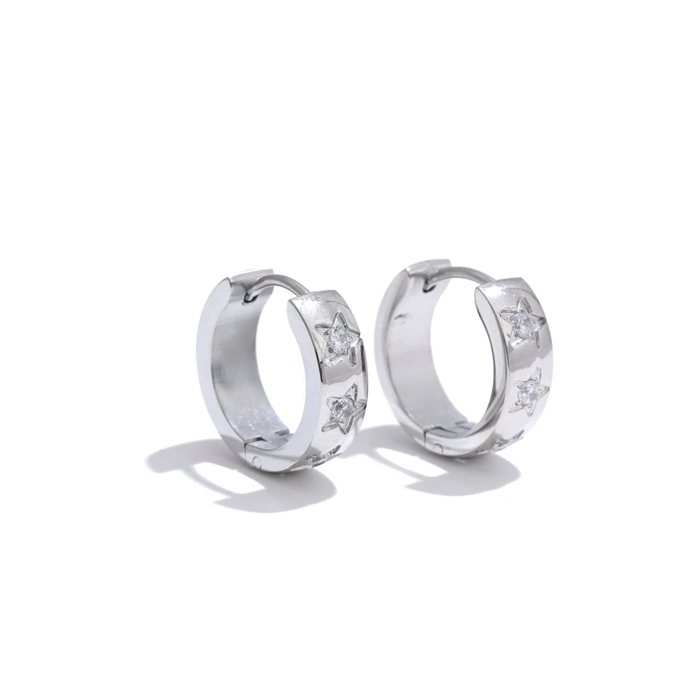 Brinco Argola Elegância Estrela Dourada