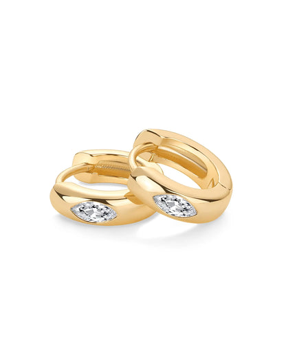 Brincos Argola Marquise Huggie