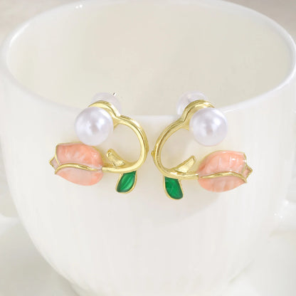Brincos Tulipa com Pérola