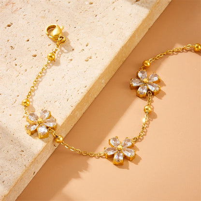 Pulseira Flor com Zircônias