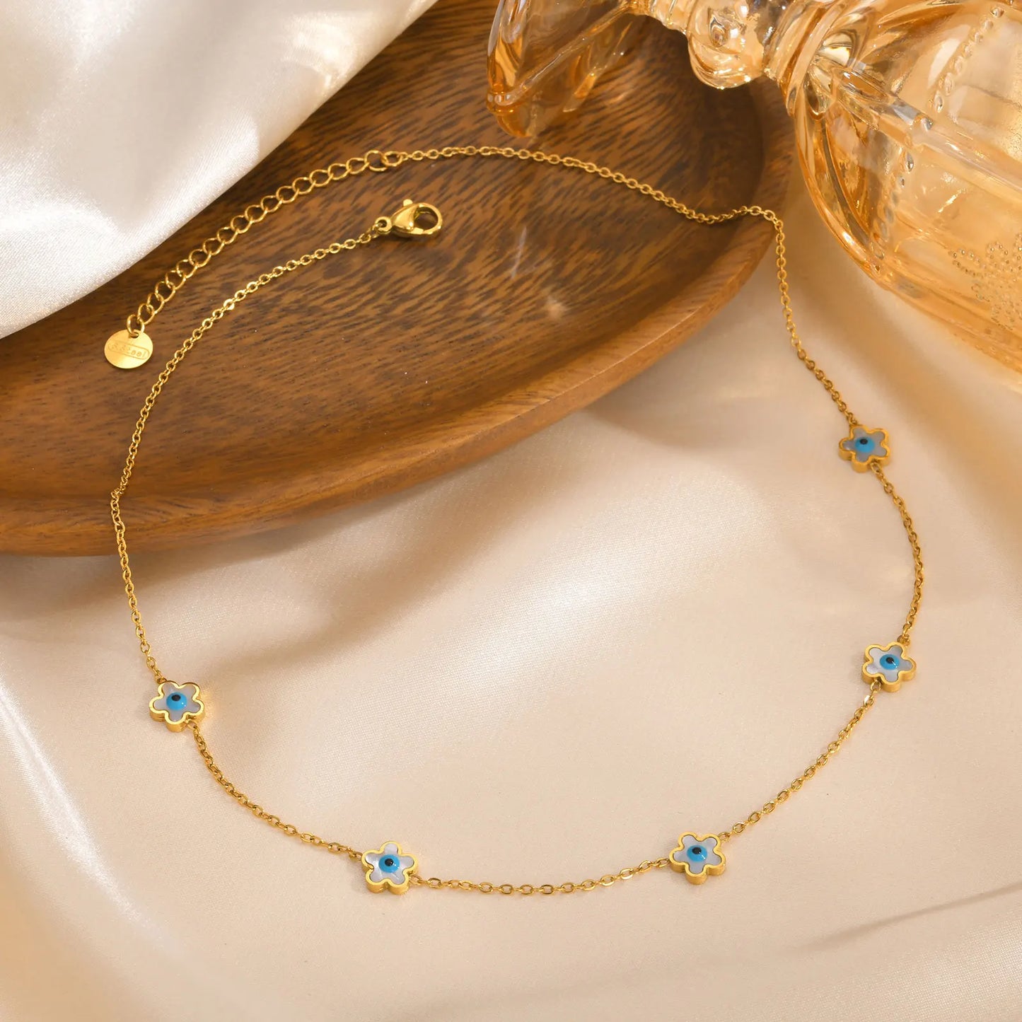 Colar Dourado com Olho Grego Amuleto da Sorte - Proteção e Estilo Elegante