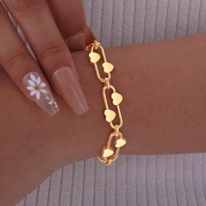 Pulseira Coração Dourado