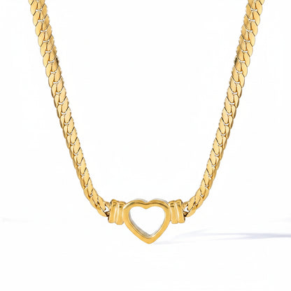 Colar Elo Coração Dourado Clássico
