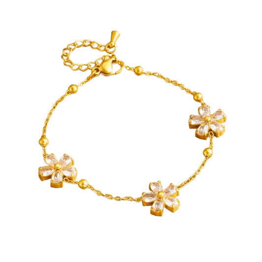 Pulseira Flor com Zircônias